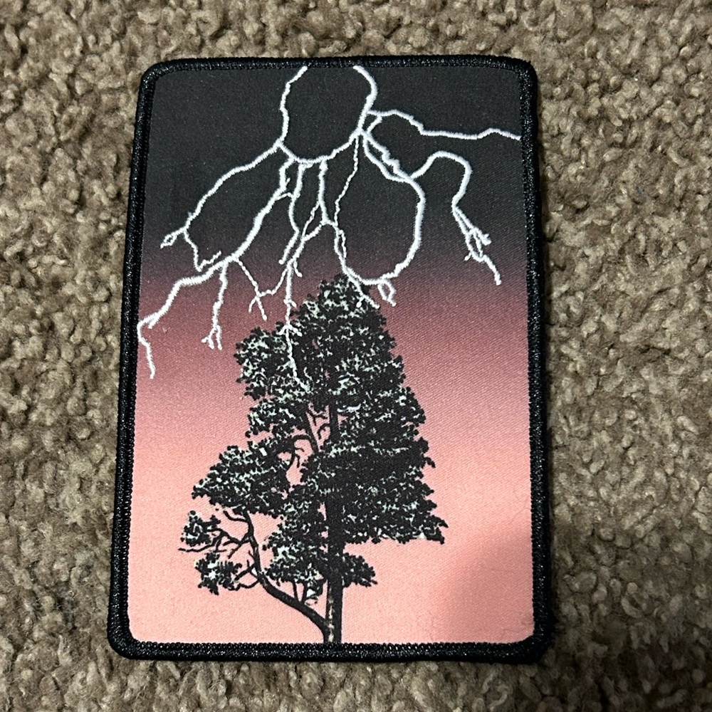 Lightening with tree Ball and Chain patch